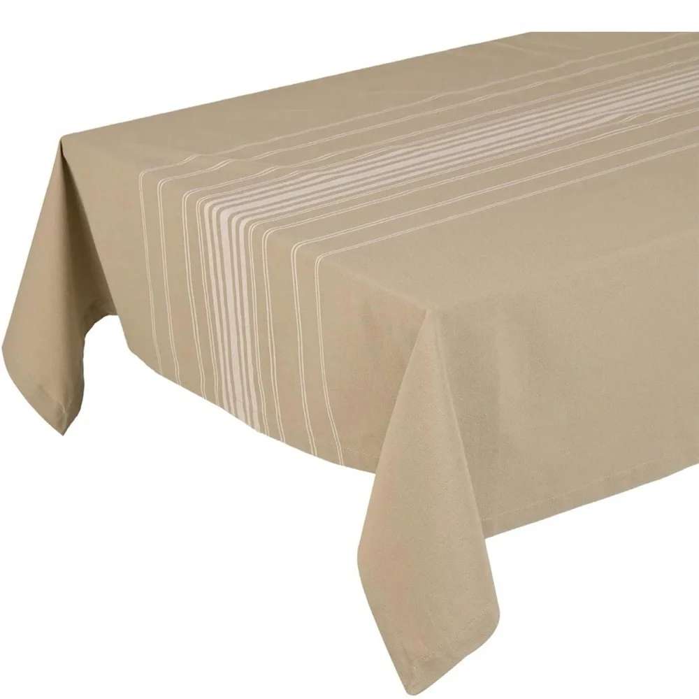 NEW! Yourtablecloth Striped Rectangle Tablecloth (Beige, 60 x 84)